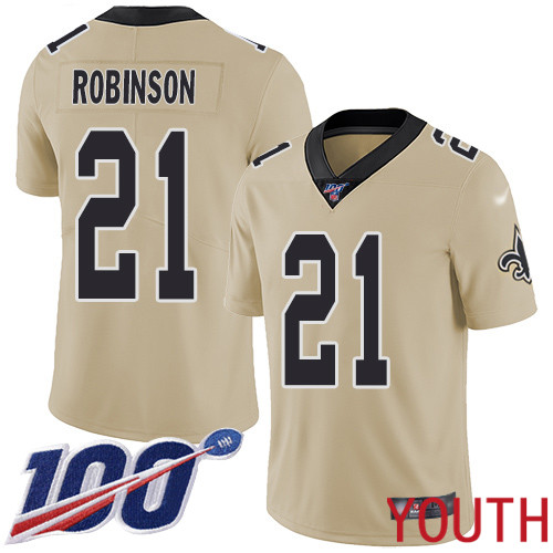New Orleans Saints Limited Gold Youth Patrick Robinson Jersey NFL Football #21 100th Season Inverted Legend Jersey